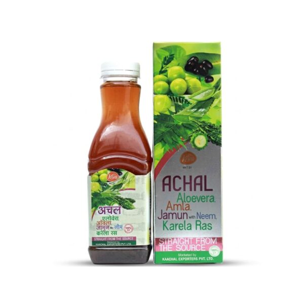 Achal Diabetic Juice - Neem Karela Amla Jamun Aloevra Ras For Blood Sugar and Metabolism Support 500ML